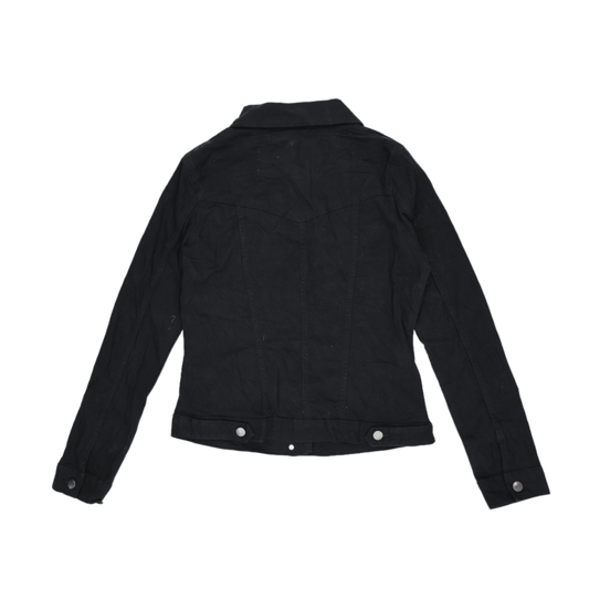 Lee Riders Women's Black Denim Jacket Size Small 100 Percent Cotton Collared