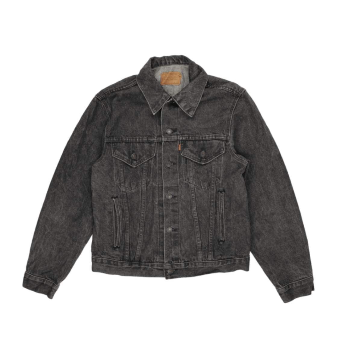 Levi's Black Vintage Denim Trucker Jacket Medium Cotton Collared