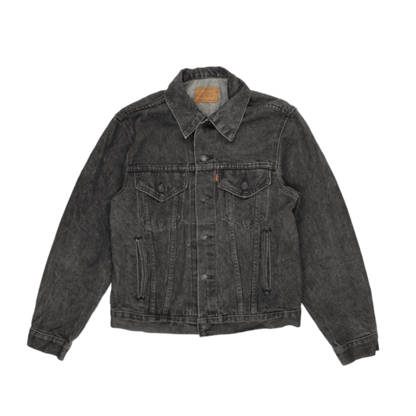 Levi's Black Vintage Denim Trucker Jacket Medium Cotton Collared