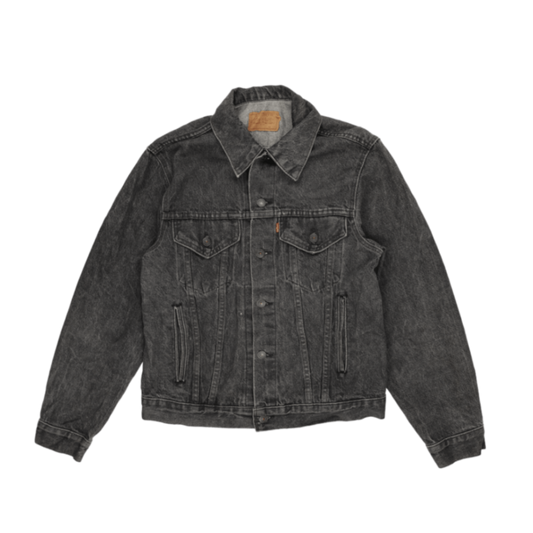 Levi's Black Vintage Denim Trucker Jacket Medium Cotton Collared