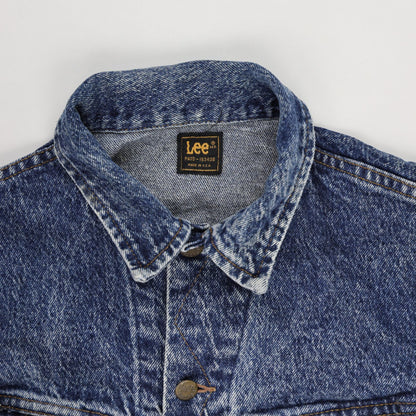 Lee Vintage Acid Wash Denim Jacket Blue Medium Cotton Denim Collared