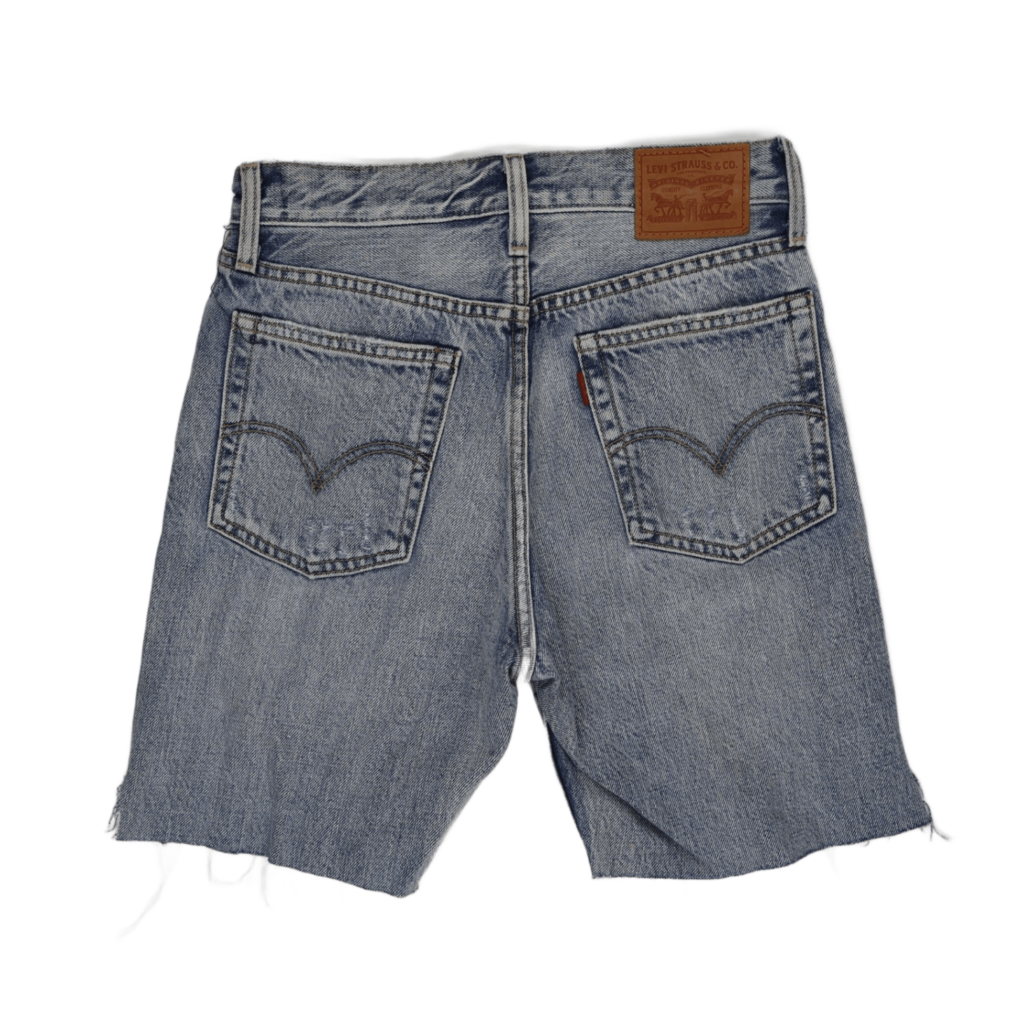 Levi's Vintage Blue Denim Shorts W30 Casual Cotton High Waisted Distressed