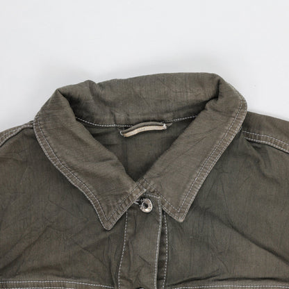 MAC Olive Green Vintage Denim Jacket Size M Cotton Blend Collared