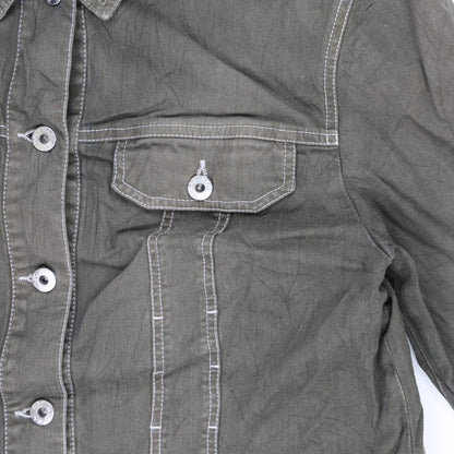 MAC Olive Green Vintage Denim Jacket Size M Cotton Blend Collared