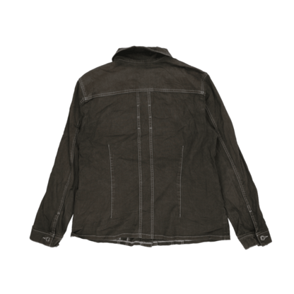 MAC Olive Green Vintage Denim Jacket Size M Cotton Blend Collared