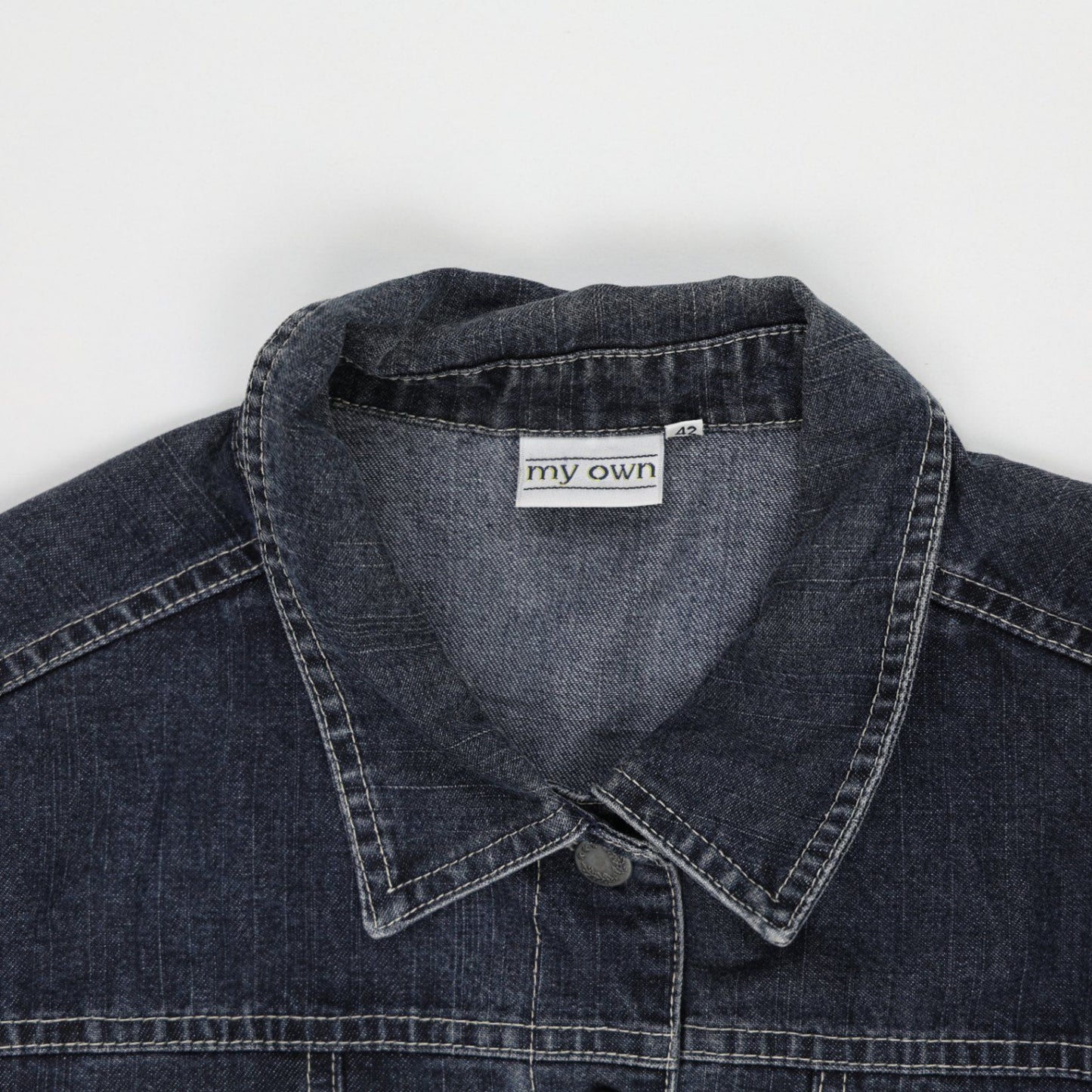 My Own Vintage Blue Denim Jacket Size 42 Large Casual Collared Style