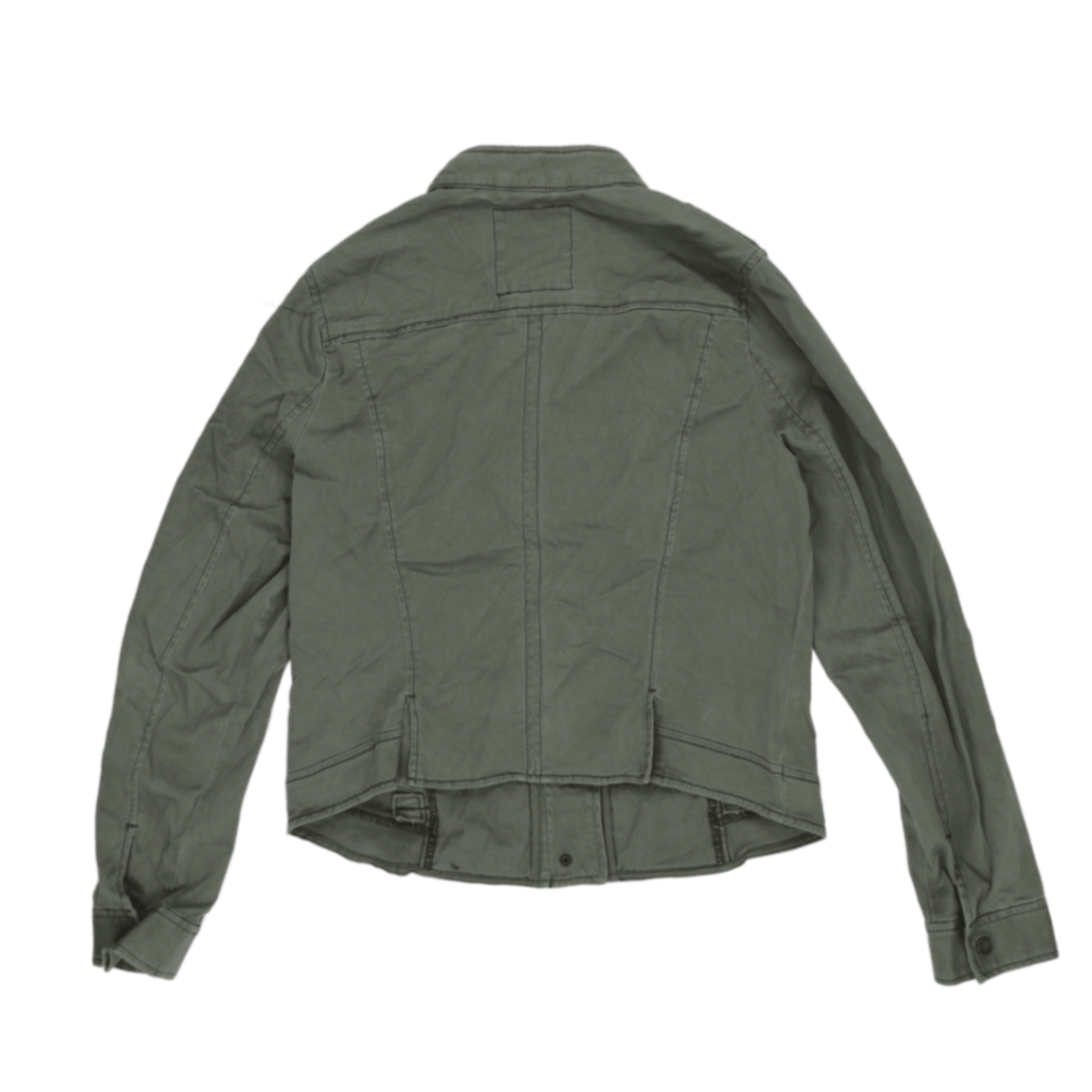 Hollister Olive Military Jacket Large 100% Cotton Stand Collar