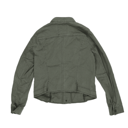 Hollister Olive Military Jacket Large 100% Cotton Stand Collar