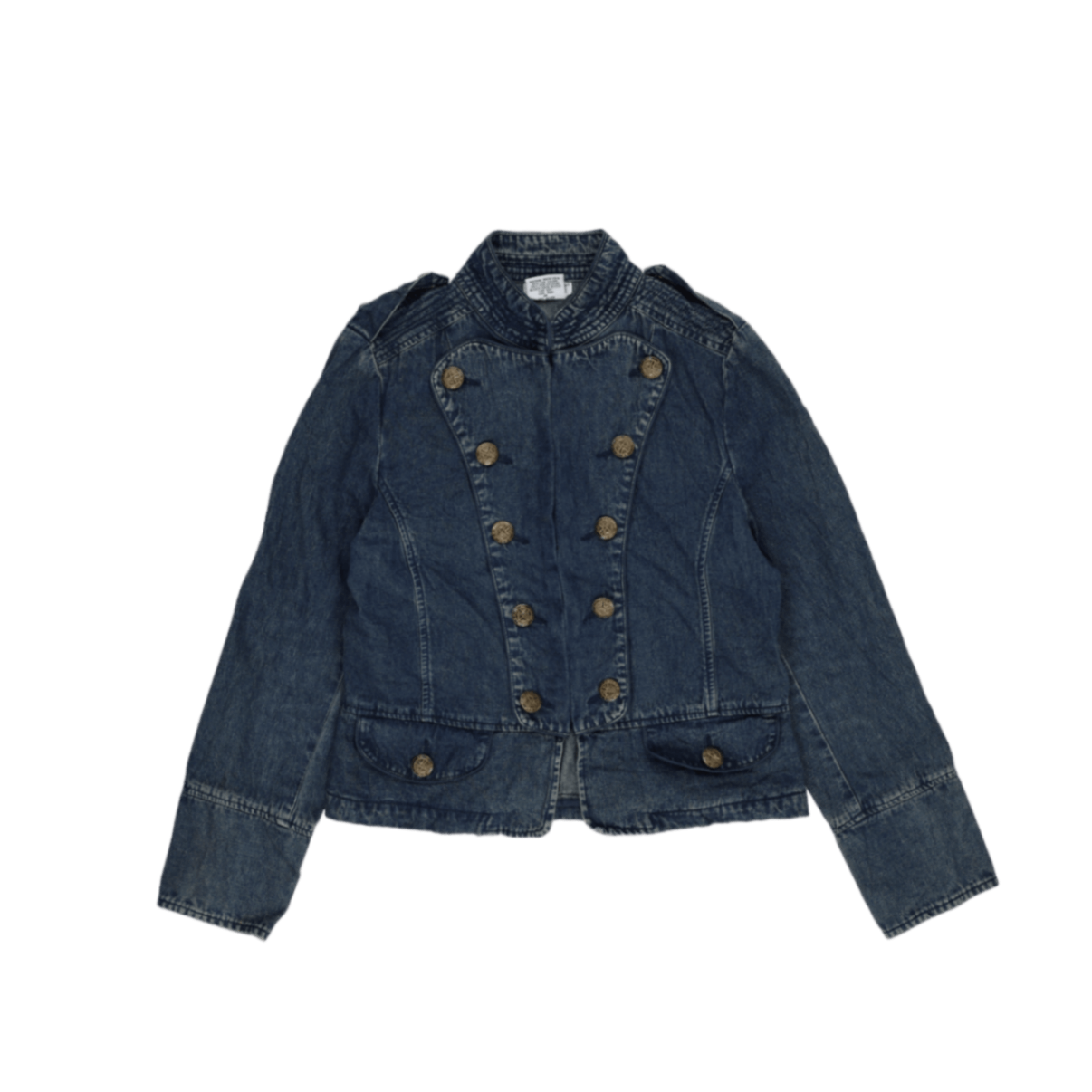 Carole Little Vintage Military Jacket Blue Size 12 100 Percent Cotton
