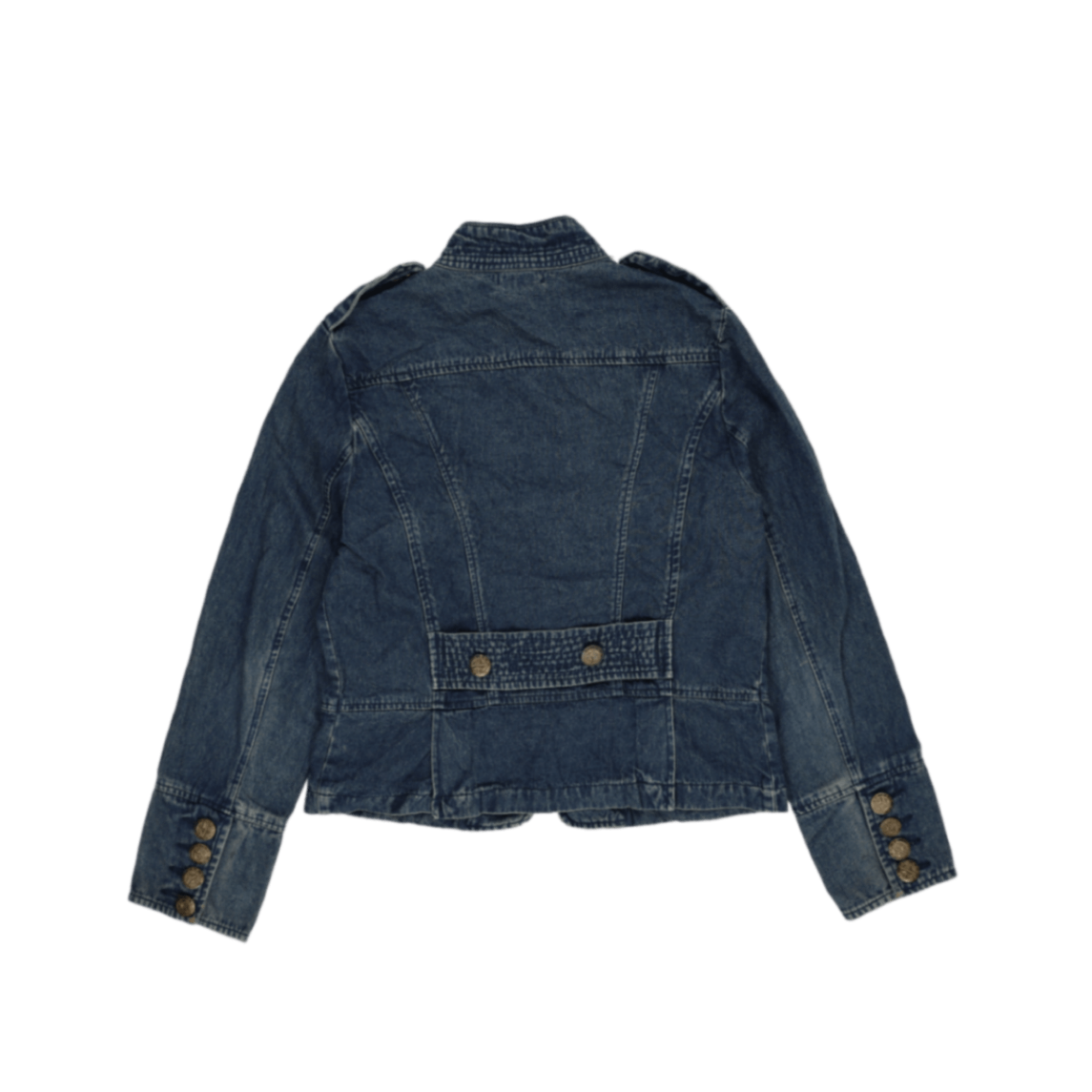 Carole Little Vintage Military Jacket Blue Size 12 100 Percent Cotton