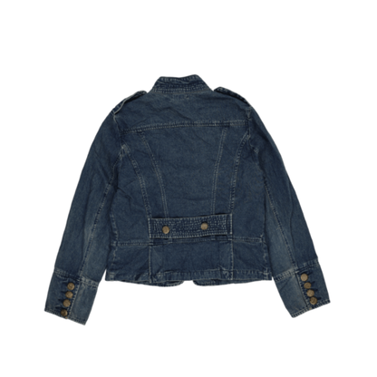 Carole Little Vintage Military Jacket Blue Size 12 100 Percent Cotton