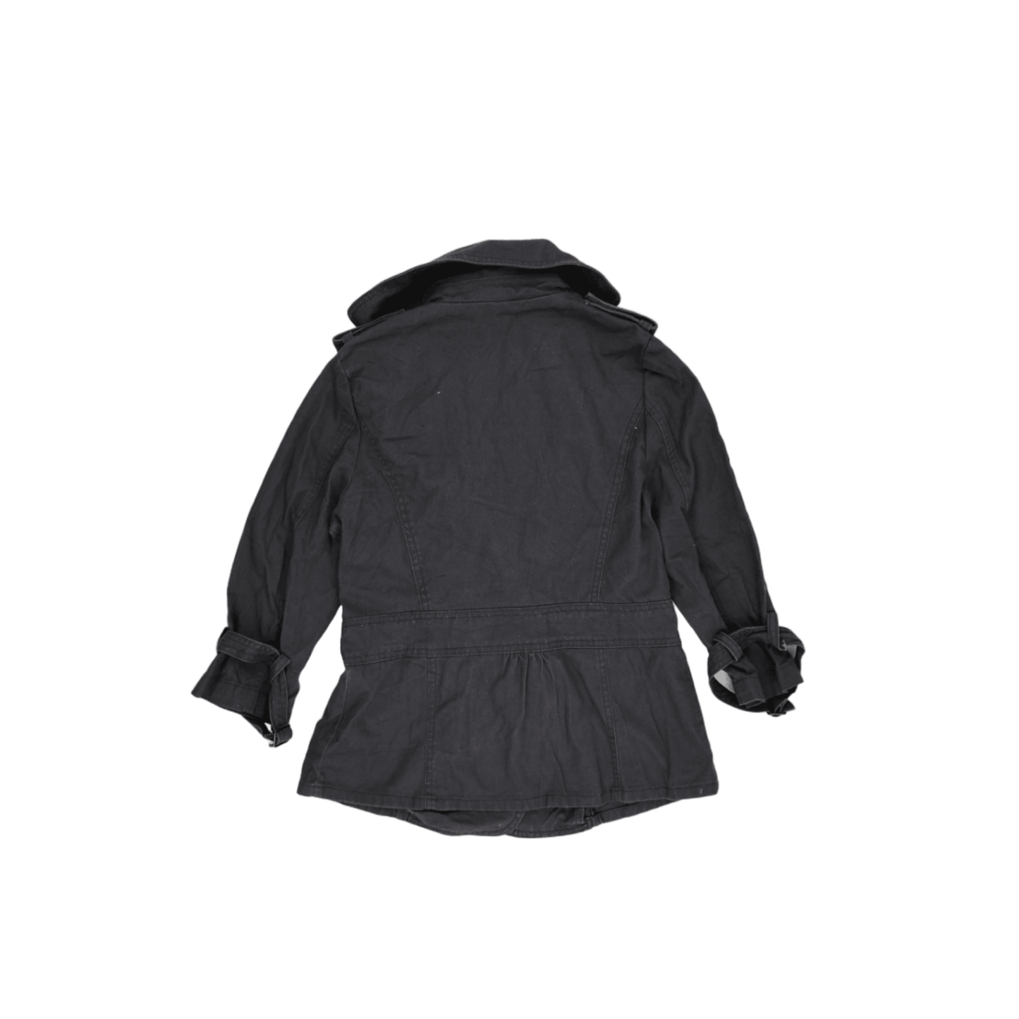 Amisu Women's Black Cotton Peacoat Jacket Size 36 UK 8 Double-Breasted