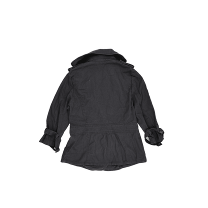 Amisu Women's Black Cotton Peacoat Jacket Size 36 UK 8 Double-Breasted