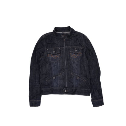 Active Wear La Redoute Classic Indigo Denim Jacket Large Casual Jacket Stand Collar