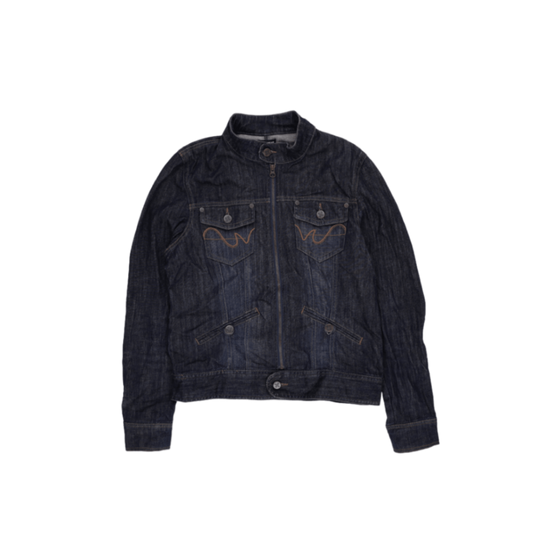 Active Wear La Redoute Classic Indigo Denim Jacket Large Casual Jacket Stand Collar