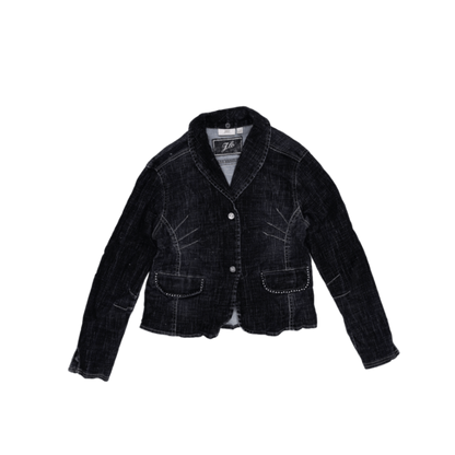 JLo by Jennifer Lopez Women's Vintage Black Denim Blazer Jacket Size UK 8