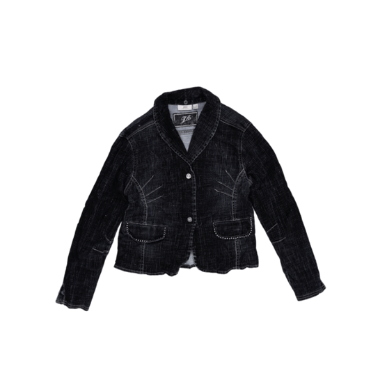 JLo by Jennifer Lopez Women's Vintage Black Denim Blazer Jacket Size UK 8