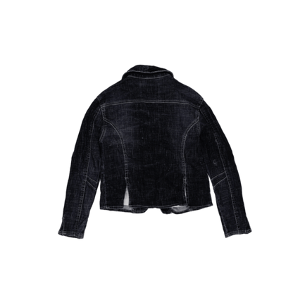 JLo by Jennifer Lopez Women's Vintage Black Denim Blazer Jacket Size UK 8