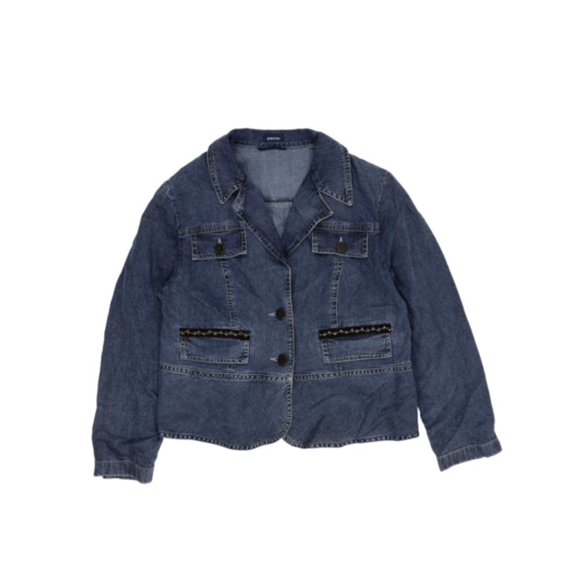 Hirsch Denim Vintage Blue Denim Jacket Women's Medium Cotton Denim Collared