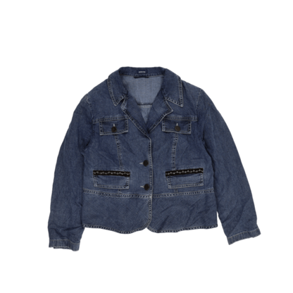 Hirsch Denim Vintage Blue Denim Jacket Women's Medium Cotton Denim Collared