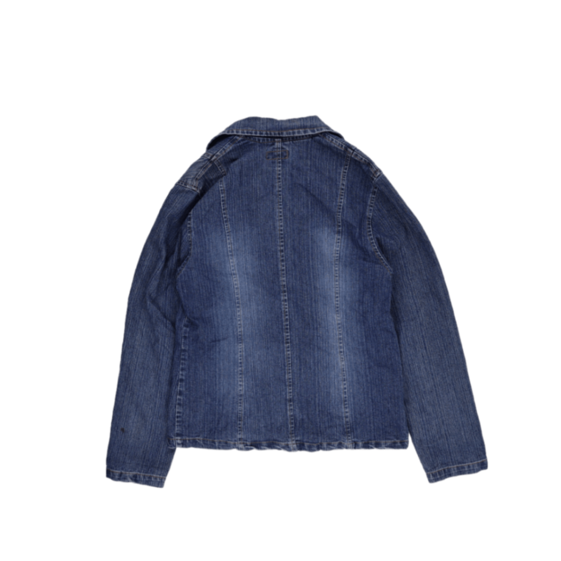 Vintage Blue Denim Blazer Women's Jacket Size M Cotton