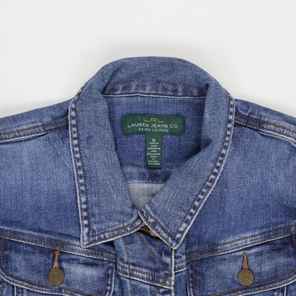 Lauren Jeans Co Ralph Lauren Women's Vintage Blue Denim Jacket XL 100% Cotton
