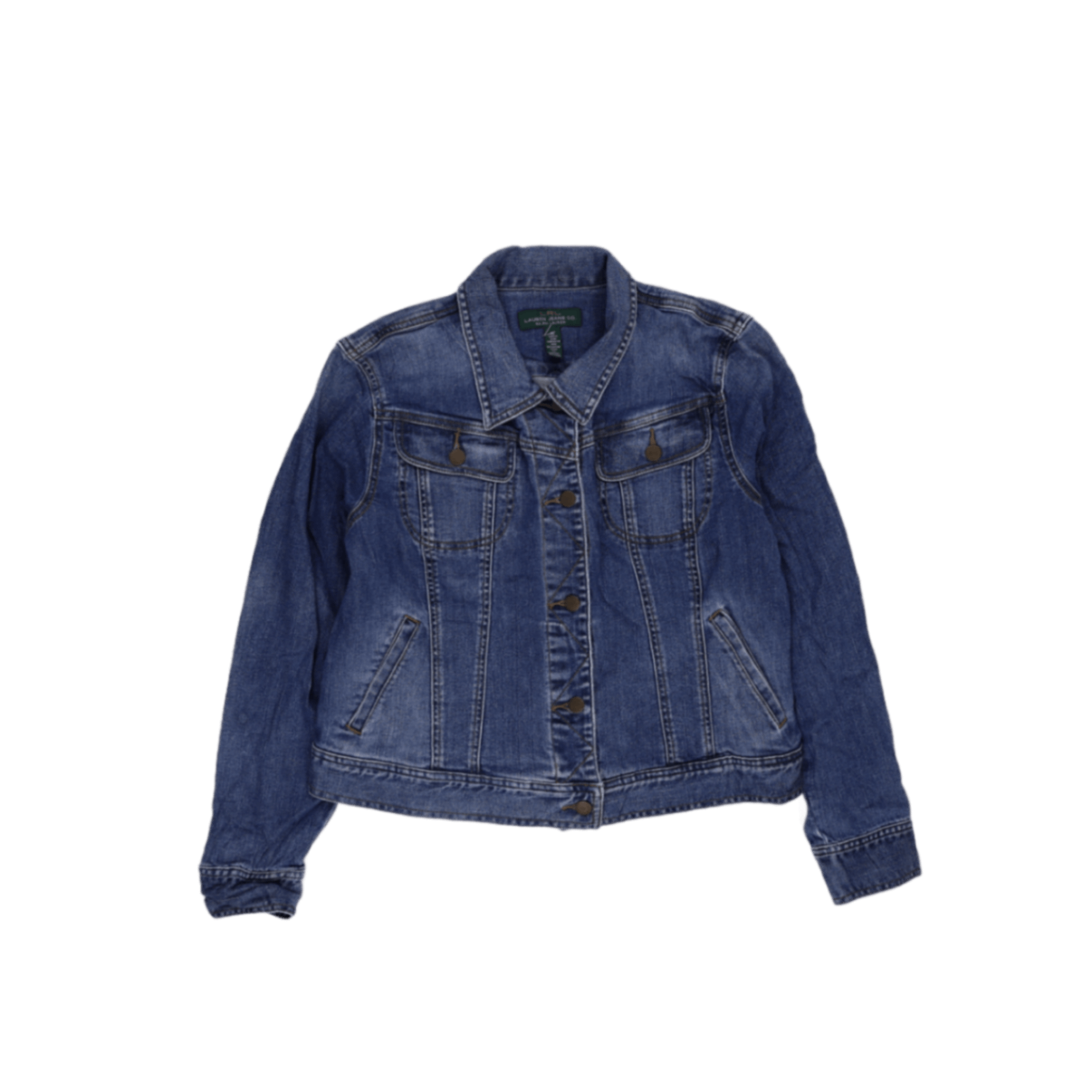 Lauren Jeans Co Ralph Lauren Women's Vintage Blue Denim Jacket XL 100% Cotton