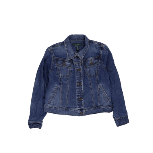 Lauren Jeans Co Ralph Lauren Women's Vintage Blue Denim Jacket XL 100% Cotton