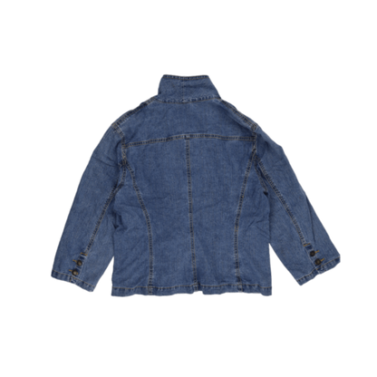 Ruby Rd Women's Vintage Blue Denim Jacket Size 10 Cotton Western Style Collared