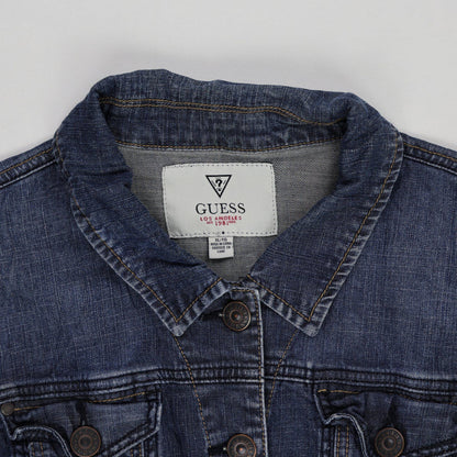 Guess Classic Blue Denim Jacket Womens XL Cotton Collared