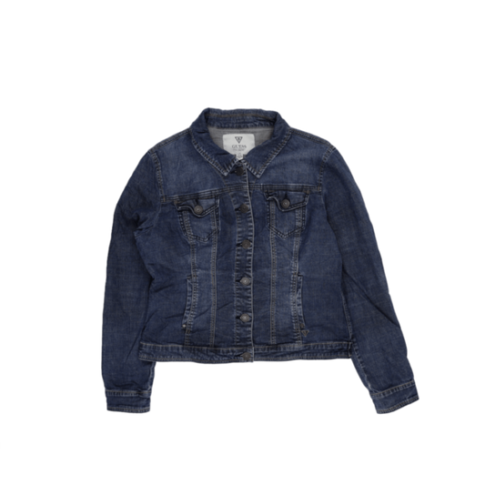 Guess Classic Blue Denim Jacket Womens XL Cotton Collared