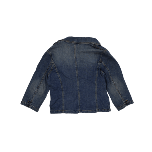Walmart Vintage Blue Denim Blazer Jacket Large 96 Cotton 2 Polyester 2 Spandex Notched Lapel