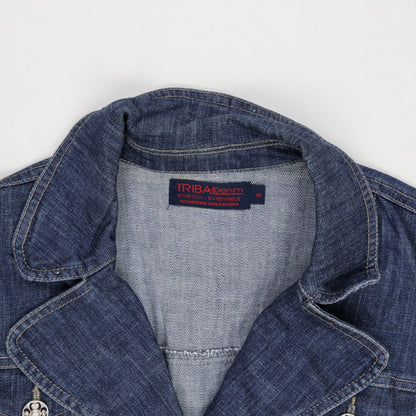 TRIBA Denim Women's Stretch Blue Denim Jacket Size 10