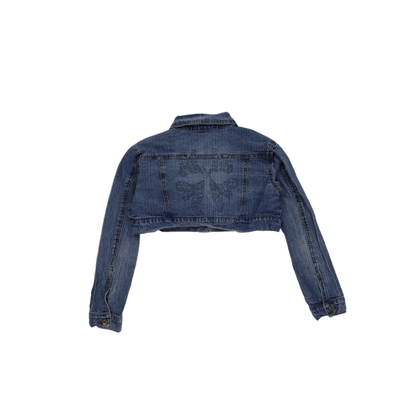 Miss Sixty Embellished Cropped Denim Jacket Blue Size S