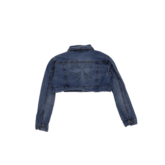 Miss Sixty Embellished Cropped Denim Jacket Blue Size S