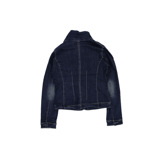 Amethyst Jeans Women's Dark Blue Denim Jacket Size S 70% Cotton 28% Polyester 2% Spandex Collared