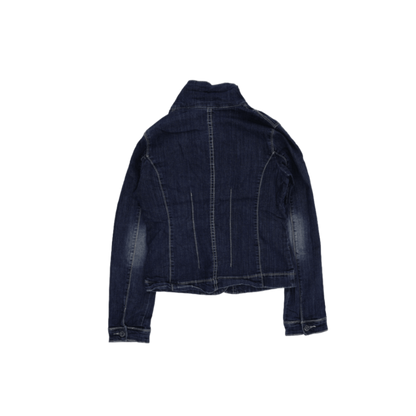 Amethyst Jeans Women's Dark Blue Denim Jacket Size S 70% Cotton 28% Polyester 2% Spandex Collared