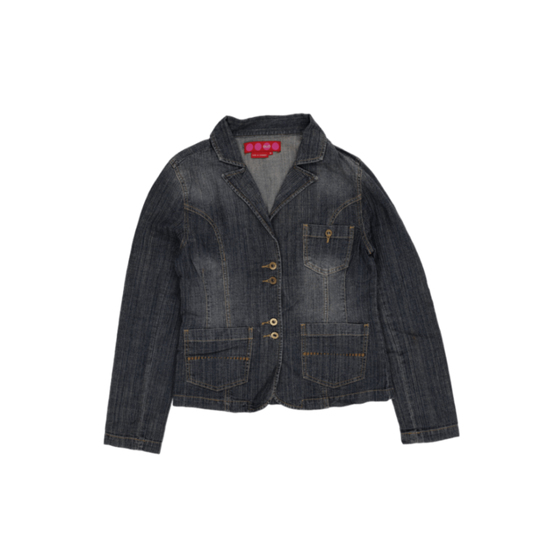 Desigual Vintage Denim Blazer Jacket Blue Medium Womens