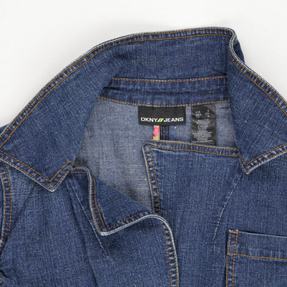 DKNY Jeans Women's Fitted Denim Jacket Blue Small Cotton Denim