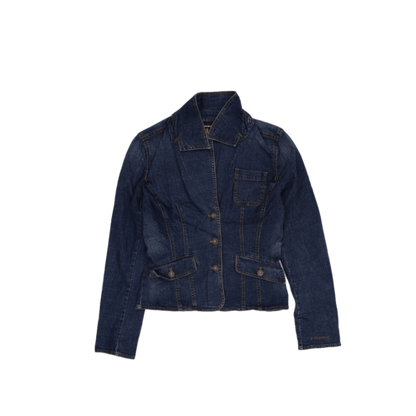 DKNY Jeans Women's Fitted Denim Jacket Blue Small Cotton Denim
