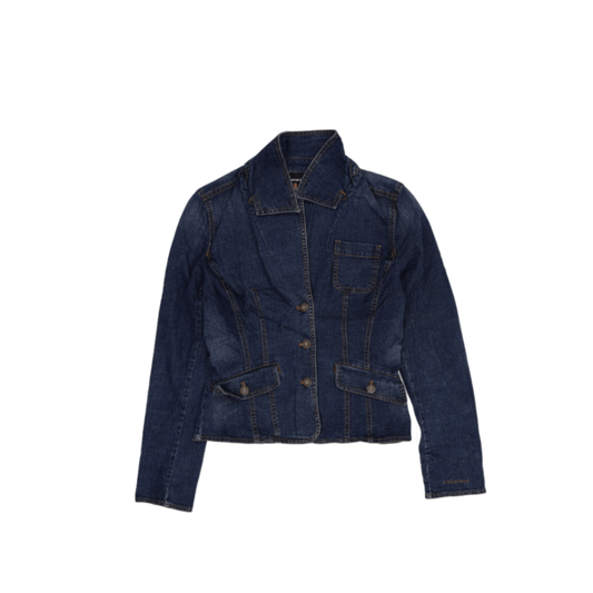DKNY Jeans Women's Fitted Denim Jacket Blue Small Cotton Denim