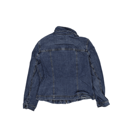 Vintage Blue Denim Jacket High Collar Medium Cotton Denim Unisex Size UK 12