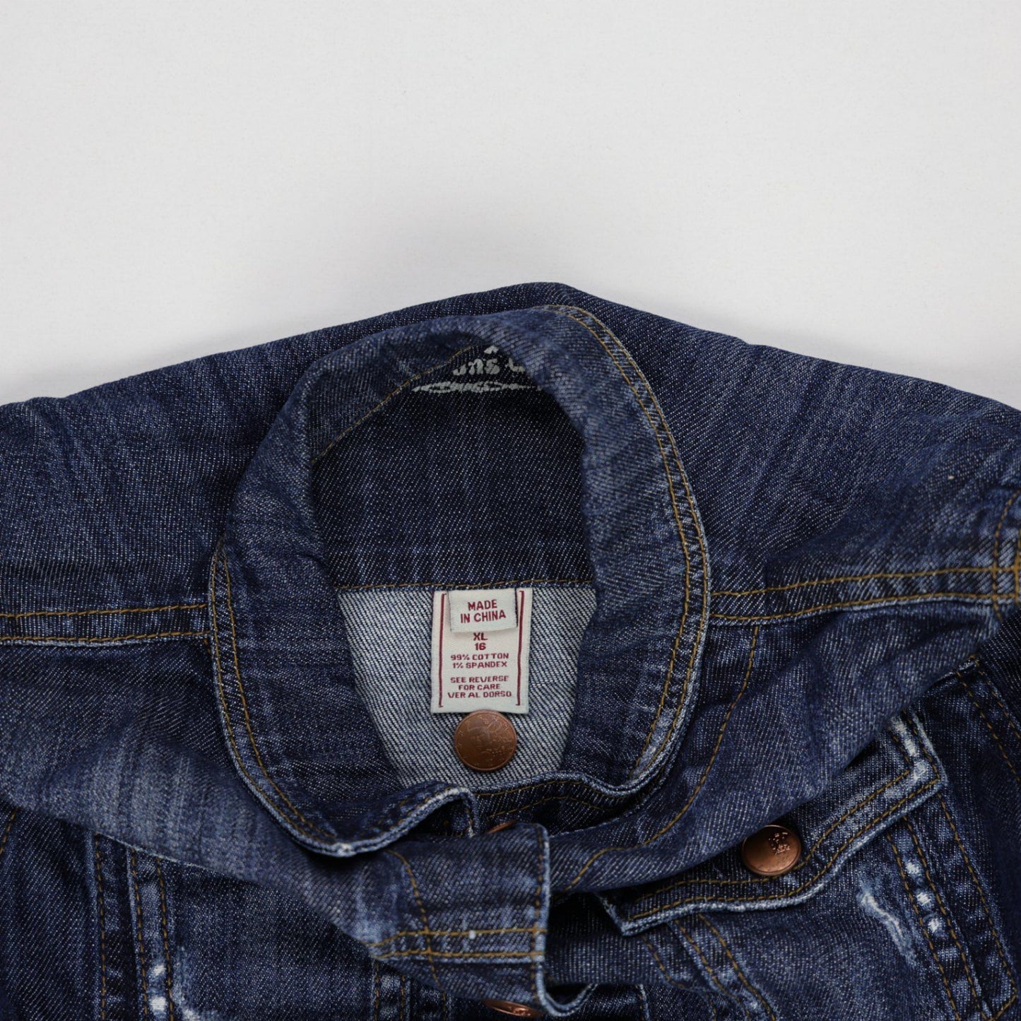 H! Jeans Company Women's Blue Denim Jacket Medium 99% Cotton 1% Spandex Collared