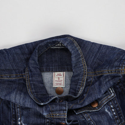 H! Jeans Company Women's Blue Denim Jacket Medium 99% Cotton 1% Spandex Collared