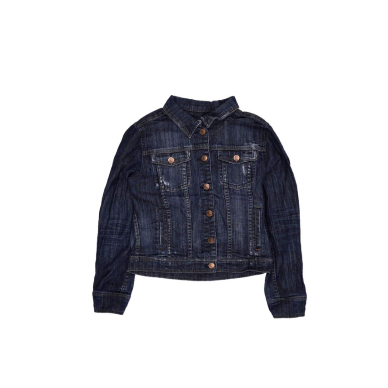 H! Jeans Company Women's Blue Denim Jacket Medium 99% Cotton 1% Spandex Collared