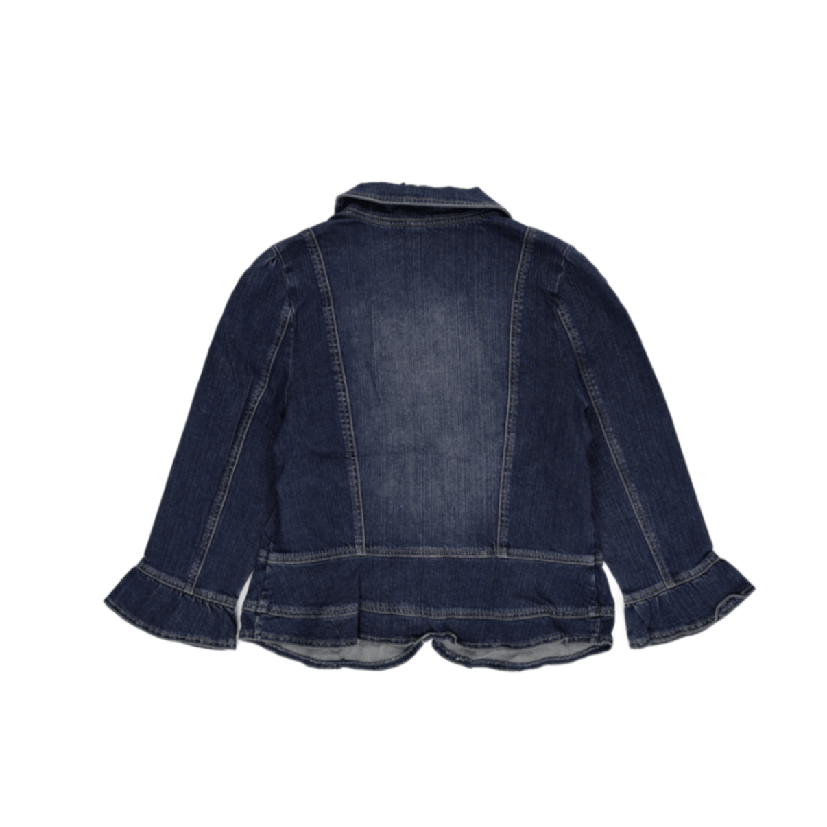 Ashley Judd Women's Peplum Denim Blazer Jacket Blue Size M 85 Cotton 13 Polyester 2 Spandex