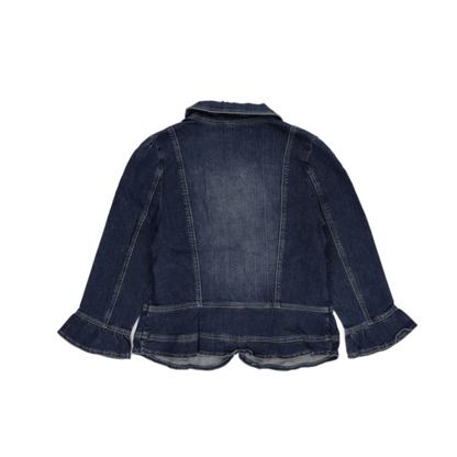 Ashley Judd Women's Peplum Denim Blazer Jacket Blue Size M 85 Cotton 13 Polyester 2 Spandex