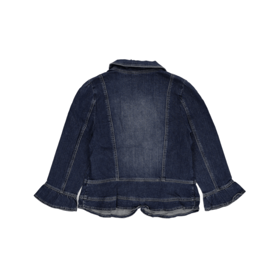 Ashley Judd Women's Peplum Denim Blazer Jacket Blue Size M 85 Cotton 13 Polyester 2 Spandex