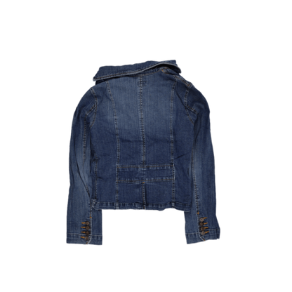 H&M Blue Denim Jacket Women's Size 10 Cotton Denim Collared