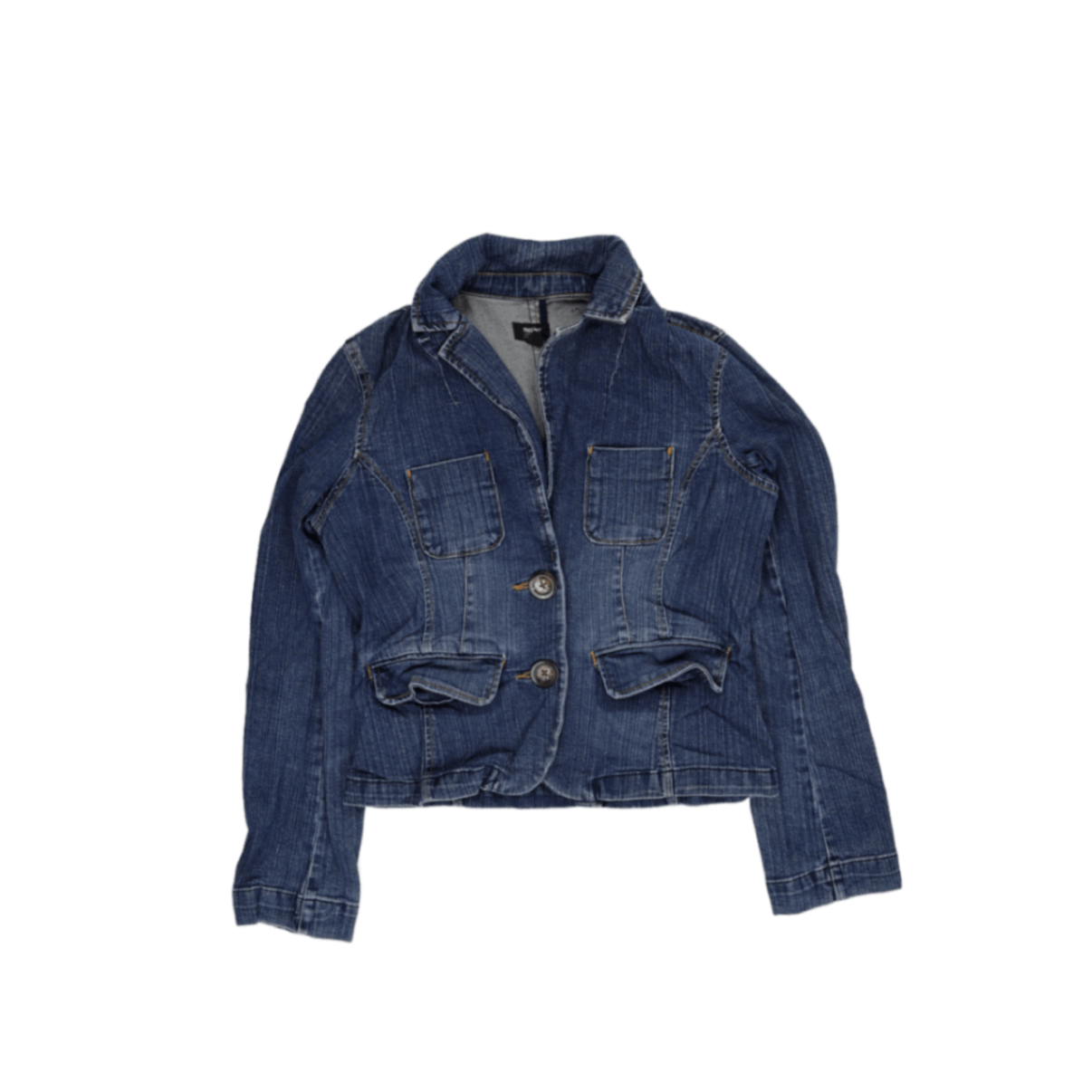 H&M Blue Denim Jacket Women's Size 10 Cotton Denim Collared